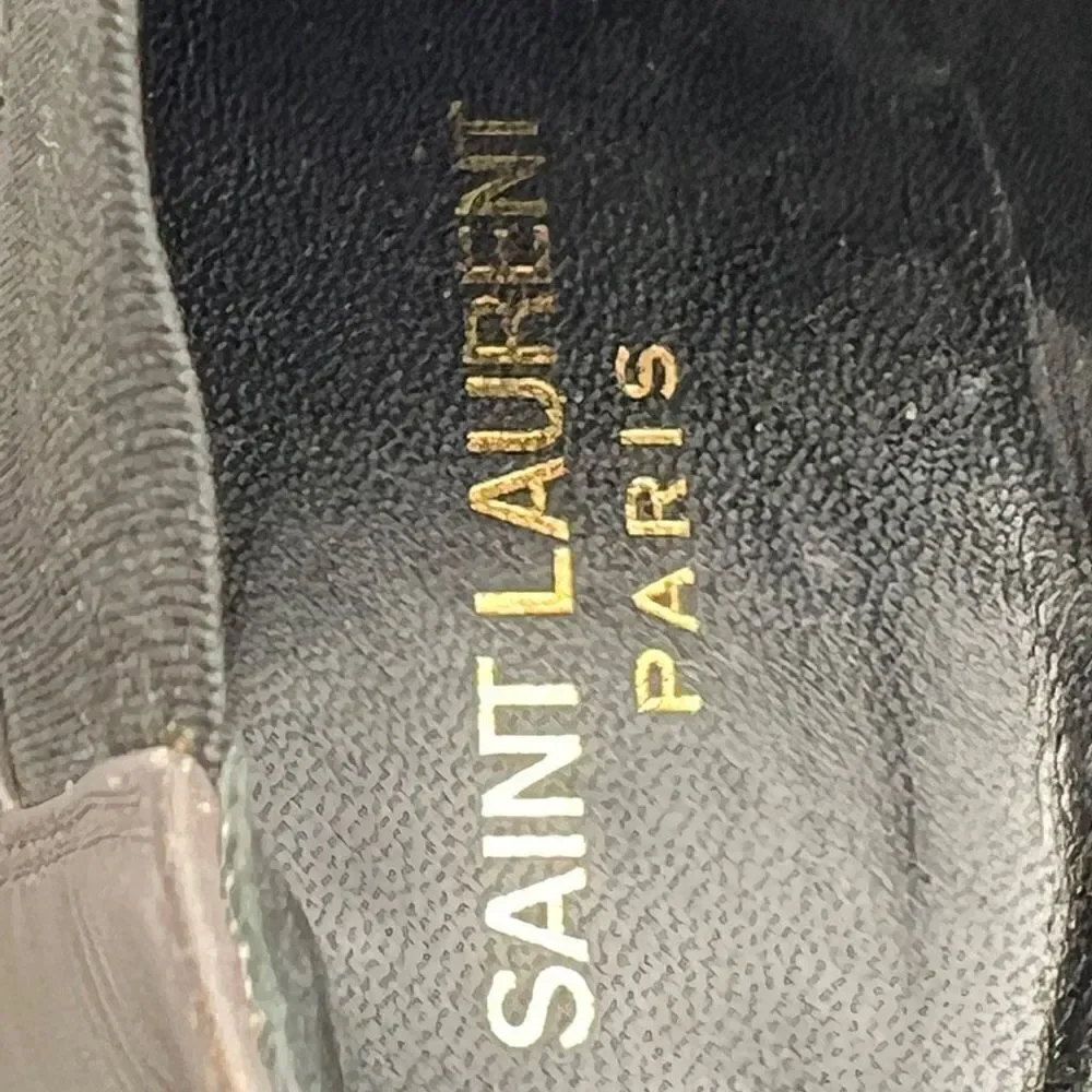 Saint Laurent Paris Women's Gray Leather Chelsea Boots Size 39 - Picture 11 of 12